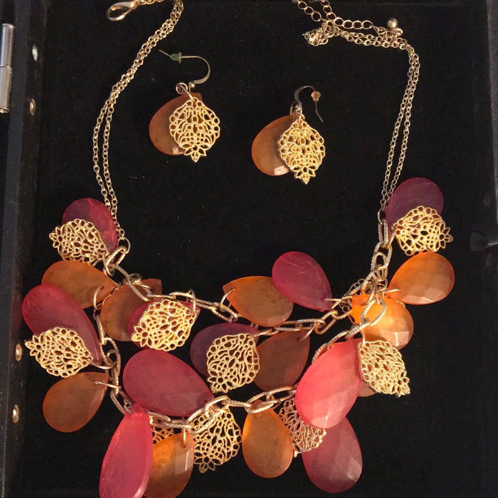 Necklace and earrings. Like new